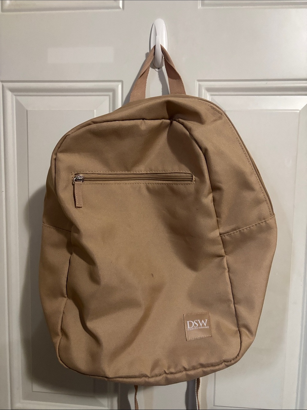 DSW Tan Backpack with Front Zip Pocket